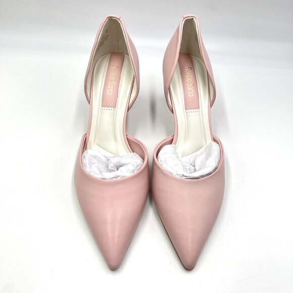 Franco Sarto Womens Size 6 Trix Pink Leather D'Orsay Point Toe Heels Pumps Shoes - Picture 2 of 13